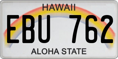 HI license plate EBU762