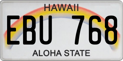 HI license plate EBU768