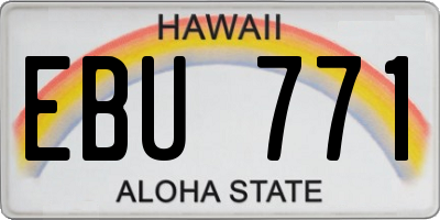HI license plate EBU771