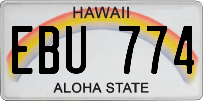 HI license plate EBU774