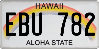 HI license plate EBU782