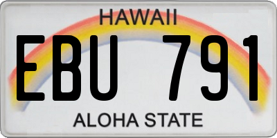 HI license plate EBU791
