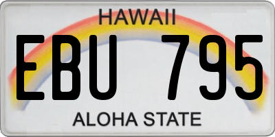 HI license plate EBU795
