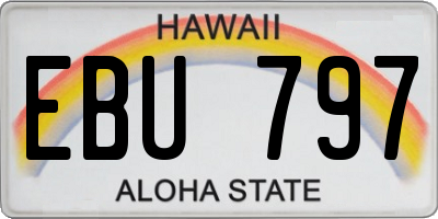 HI license plate EBU797