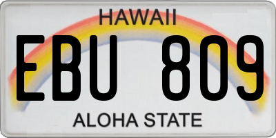 HI license plate EBU809