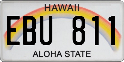 HI license plate EBU811