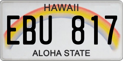 HI license plate EBU817