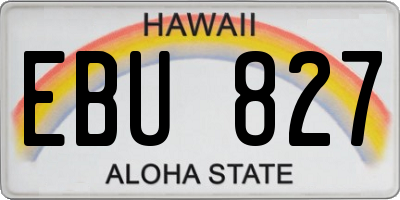 HI license plate EBU827