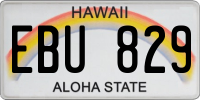 HI license plate EBU829