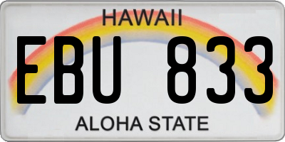 HI license plate EBU833