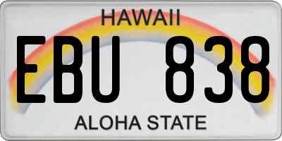 HI license plate EBU838