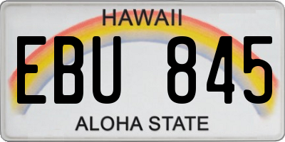 HI license plate EBU845