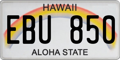 HI license plate EBU850