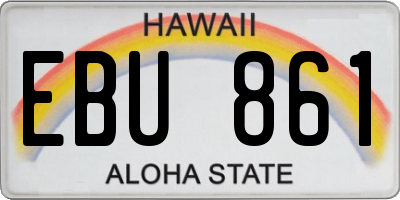 HI license plate EBU861