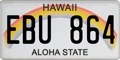 HI license plate EBU864
