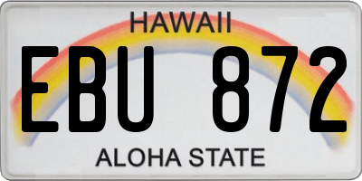 HI license plate EBU872