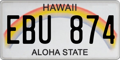 HI license plate EBU874