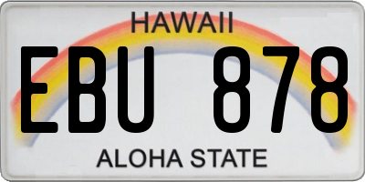 HI license plate EBU878