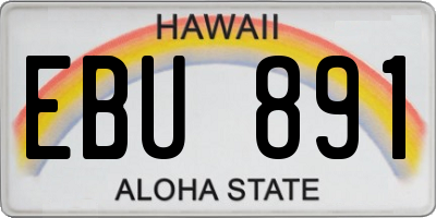 HI license plate EBU891