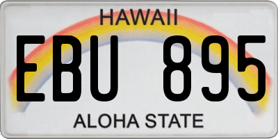 HI license plate EBU895