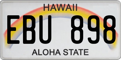 HI license plate EBU898