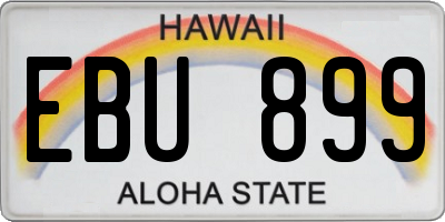 HI license plate EBU899