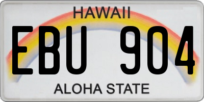 HI license plate EBU904