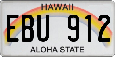 HI license plate EBU912