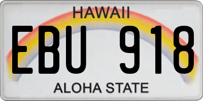 HI license plate EBU918