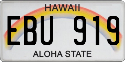HI license plate EBU919