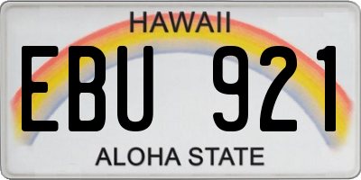 HI license plate EBU921