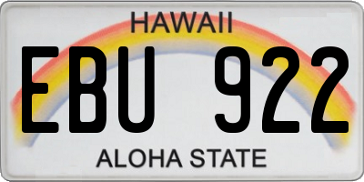 HI license plate EBU922