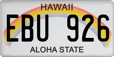 HI license plate EBU926