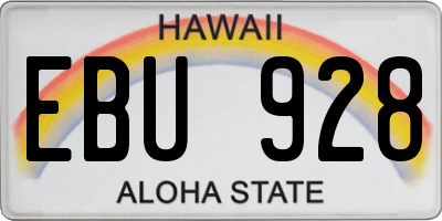 HI license plate EBU928
