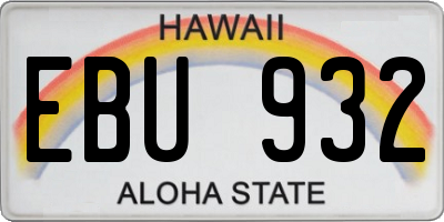 HI license plate EBU932