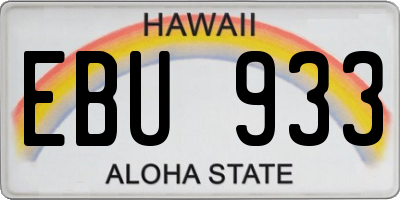 HI license plate EBU933