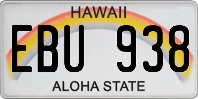 HI license plate EBU938