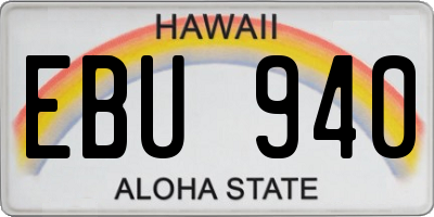 HI license plate EBU940