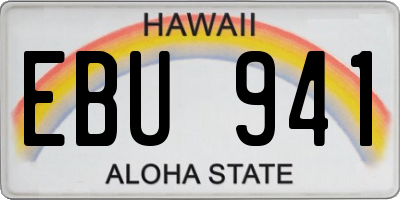 HI license plate EBU941