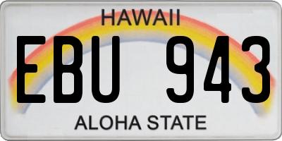 HI license plate EBU943