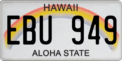 HI license plate EBU949