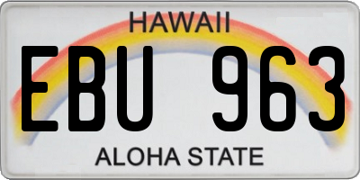 HI license plate EBU963
