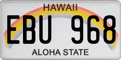 HI license plate EBU968