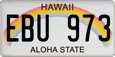 HI license plate EBU973