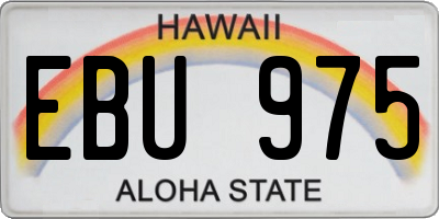 HI license plate EBU975