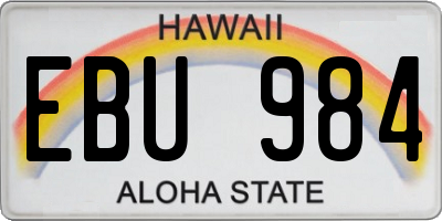 HI license plate EBU984