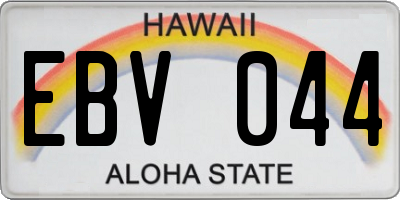 HI license plate EBV044