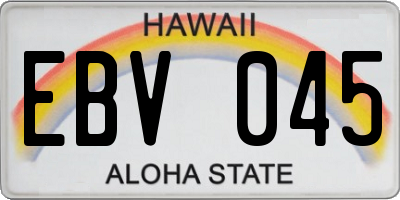 HI license plate EBV045