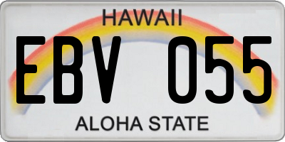 HI license plate EBV055