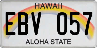 HI license plate EBV057